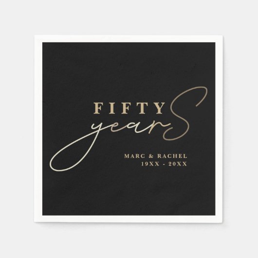 Serviette En Papier 50th Gold Wedding Anniversary (Devant)