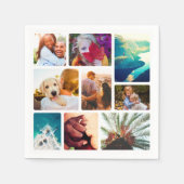 Serviette En Papier 50x Serviettes serviettes 9 Photo Collage Modèle (Devant)