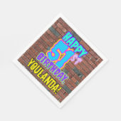 Serviette En Papier 51e anniversaire ~ Amusant, Graffiti urbain inspir (Coin)