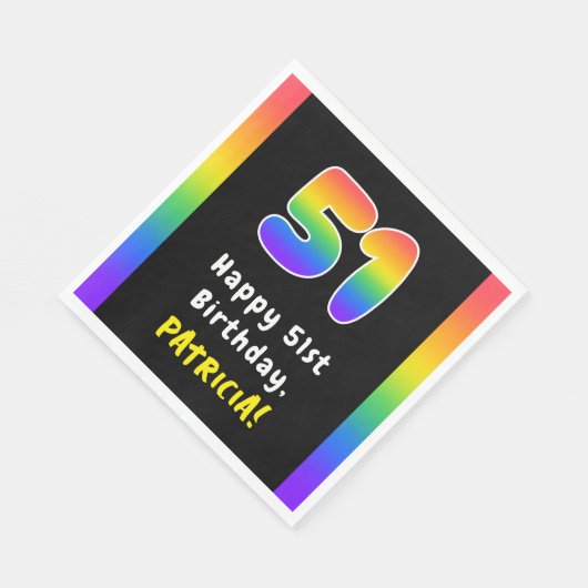 Serviette En Papier 51e anniversaire : Rainbow Spectrum # 51, Nom pers (Coin)