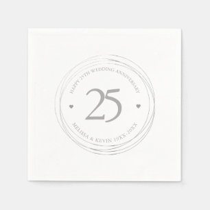 Serviette En Papier 525e anniversaire de Mariage cadre du cercle d'arg