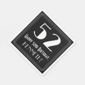 Serviette En Papier 52e anniversaire ~ Art Déco Inspiré Look "52", Nom (Coin)