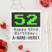 Serviette En Papier 52e anniversaire - Nerdy / Geeky Style "52" & Nom (En situation)