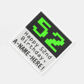 Serviette En Papier 52e anniversaire - Nerdy / Geeky Style "52" & Nom (Coin)