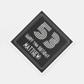 Serviette En Papier 53e anniversaire : Art Déco Inspiré Look "53" + No (Coin)