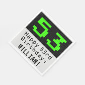 Serviette En Papier 53e anniversaire - Nerdy / Geeky Style "53" & Nom (Coin)