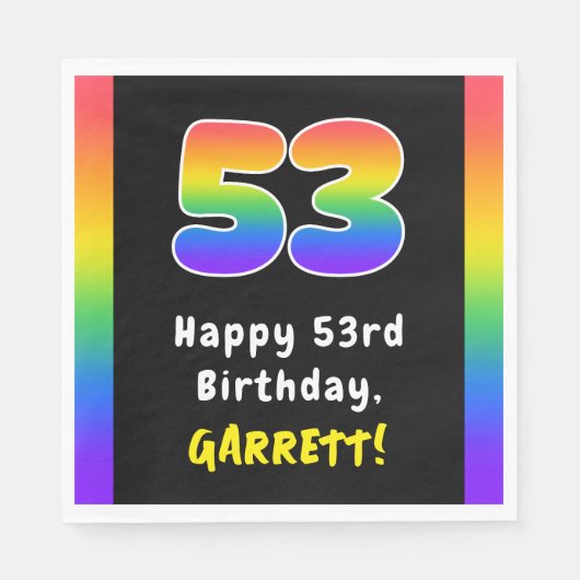 Serviette En Papier 53e anniversaire : Rainbow Spectrum # 53, Nom pers (Devant)