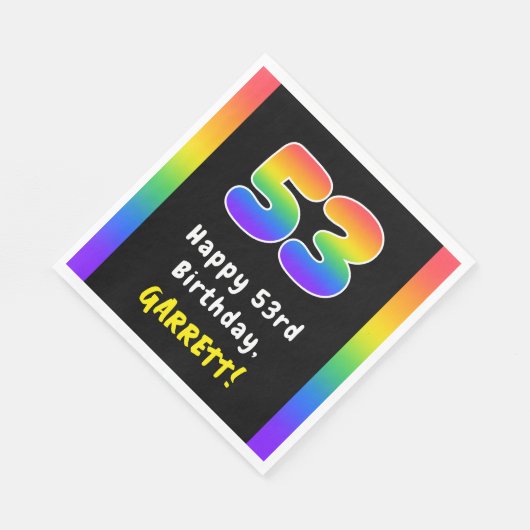 Serviette En Papier 53e anniversaire : Rainbow Spectrum # 53, Nom pers (Coin)