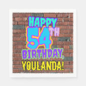 Serviette En Papier 54e anniversaire ~ Amusant, Graffiti urbain inspir (Devant)