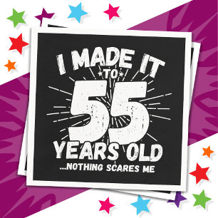 Serviette En Papier 55 ans vieux mème sarcastique drôle 55ème annivers