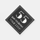 Serviette En Papier 55e anniversaire ~ Art Déco Inspiré Look "55", Nom (Coin)