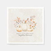 Serviette En Papier 55e anniversaire blanc Citrouille automne Leaves p (Devant)