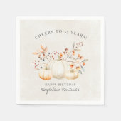 Serviette En Papier 55e anniversaire blanc Citrouille automne Leaves p (Devant)
