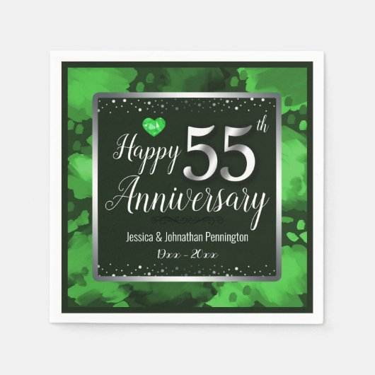 Serviette En Papier 55e anniversaire du Mariage (Devant)