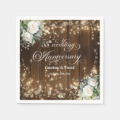 Serviette En Papier 55e anniversaire du Mariage Lumières à cordes rust (Devant)