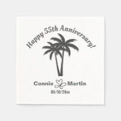 Serviette En Papier 55e anniversaire du Mariage Palmiers (Devant)