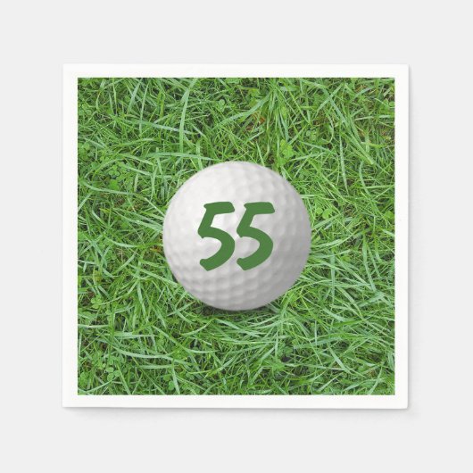 Serviette En Papier 55e anniversaire Golf Ball on Grass Napkins (Devant)