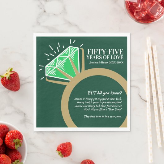 Serviette En Papier 55e anniversaire mariage fête fun faits serviettes (En situation)