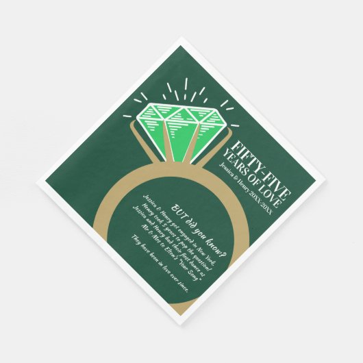 Serviette En Papier 55e anniversaire mariage fête fun faits serviettes (Coin)