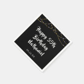 Serviette En Papier 55e anniversaire Moderne String lumières Noir (Coin)