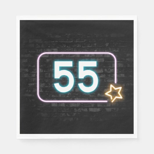 Serviette En Papier 55e anniversaire Neon Connexion en brique (Devant)