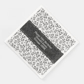 Serviette En Papier 55e anniversaire Numéro d'âge Motif noir/blanc (Coin)