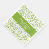 Serviette En Papier 55e anniversaire Numéro d'âge Motif Vert/blanc (Coin)