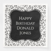Serviette En Papier 55th Birthday Black/White Bracket Number Pattern (Devant)
