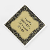 Serviette En Papier 55th Birthday Gold/Black Bracket Number Pattern (Coin)