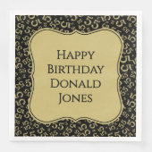 Serviette En Papier 55th Birthday Gold/Black Bracket Number Pattern (Devant)