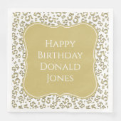 Serviette En Papier 55th Birthday Gold/White Bracket Number Pattern (Devant)