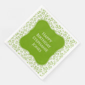 Serviette En Papier 55th Birthday Green/White Bracket Number Pattern (Coin)