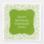 Serviette En Papier 55th Birthday Green/White Bracket Number Pattern (Devant)