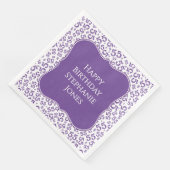 Serviette En Papier 55th Birthday Purple/White Bracket Number Pattern (Coin)