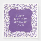 Serviette En Papier 55th Birthday Purple/White Bracket Number Pattern (Devant)