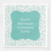 Serviette En Papier 55th Birthday Teal/White Bracket Number Pattern (Devant)