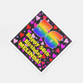 Serviette En Papier 56e anniversaire : Amour Hearts Motif, Arc-en-ciel (Coin)