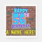 Serviette En Papier 56e anniversaire ~ Amusant, Graffiti urbain inspir (Devant)
