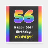 Serviette En Papier 56e anniversaire : Rainbow Spectrum # 56, Nom pers (Devant)