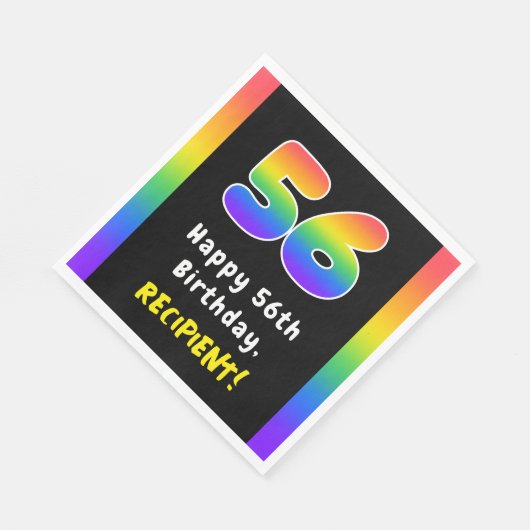 Serviette En Papier 56e anniversaire : Rainbow Spectrum # 56, Nom pers (Coin)