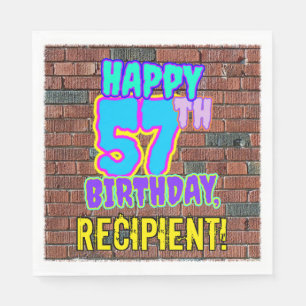 Serviette En Papier 57e anniversaire ~ Amusant, Graffiti urbain inspir