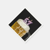 Serviette En Papier 57e anniversaire Bière sur noir (Coin)