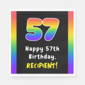 Serviette En Papier 57e anniversaire : Rainbow Spectrum # 57, Nom pers (Devant)