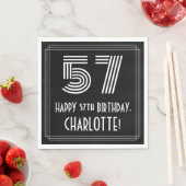 Serviette En Papier 57ème anniversaire : Art Déco Inspiré Look "57" + (En situation)