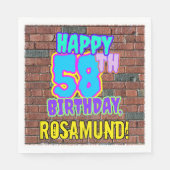 Serviette En Papier 58e anniversaire ~ Amusant, Graffiti urbain inspir (Devant)