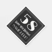 Serviette En Papier 58e anniversaire ~ Art Déco Inspiré Look "58", Nom (Coin)