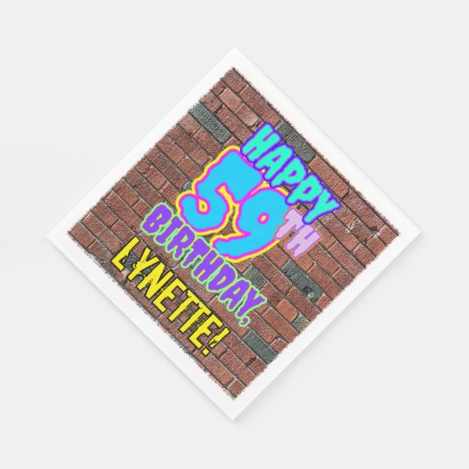 Serviette En Papier 59e anniversaire ~ Amusant, Graffiti urbain inspir (Coin)