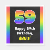 Serviette En Papier 59e anniversaire : Rainbow Spectrum # 59, Nom pers (Devant)