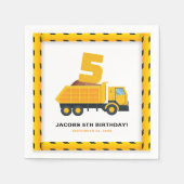 Serviette En Papier 5 Anniversaire de la partie de construction servie (Devant)