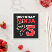 Serviette En Papier 5 ans Karate Ninja Party Enfants 5e anniversaire (En situation)